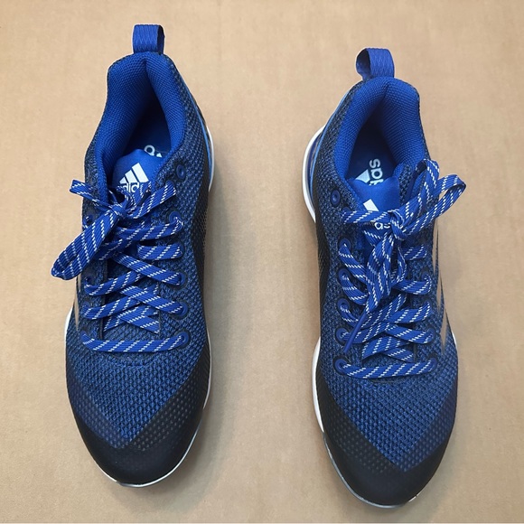 Adidas Women PowerAlley 5 Low Metal Fastpitch Softball Cleats - Blue - 8 - Picture 3 of 5